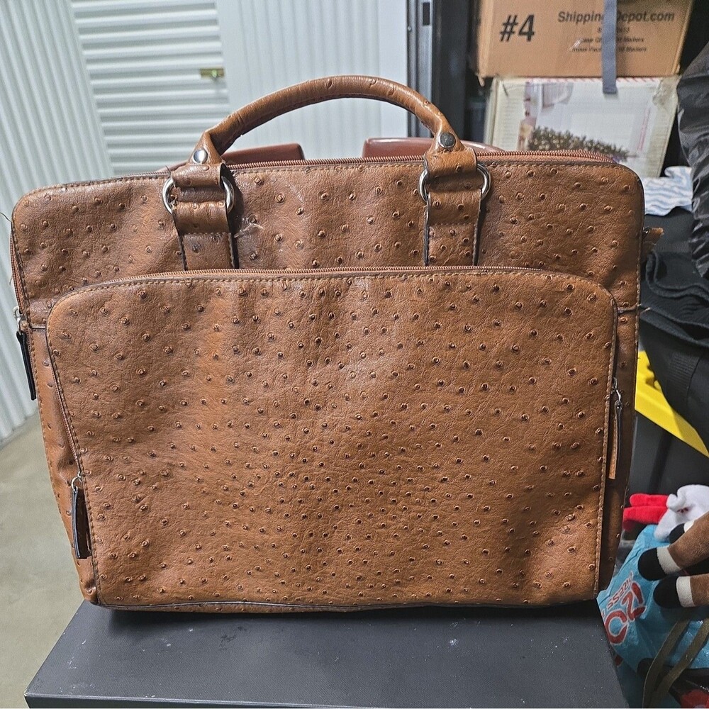 Bueno Faux Ostrich Skin Briefcase